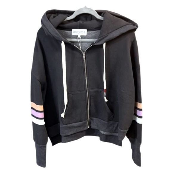 Wildfox Lucid Dreamer Hoodie NWT front zip charcoal multi graphics size  XL - Picture 2 of 7